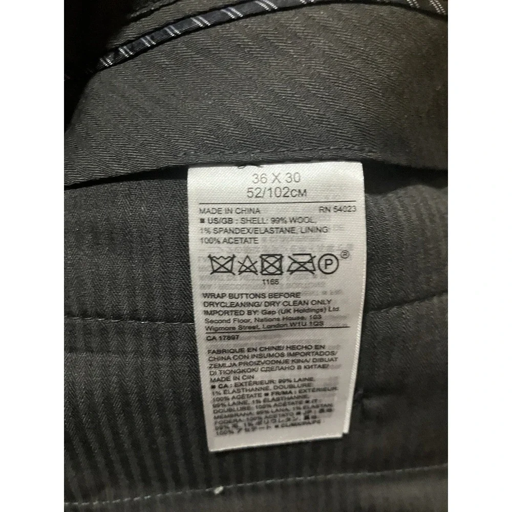 $170 Banana Republic x Marzotto Super 120's Wool Standard Fit Gray 36 X‎ 30